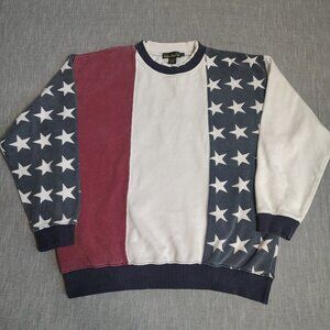 Knights Of Round Table Swearshirt American Flag Patriotic VINTAGE Crewneck